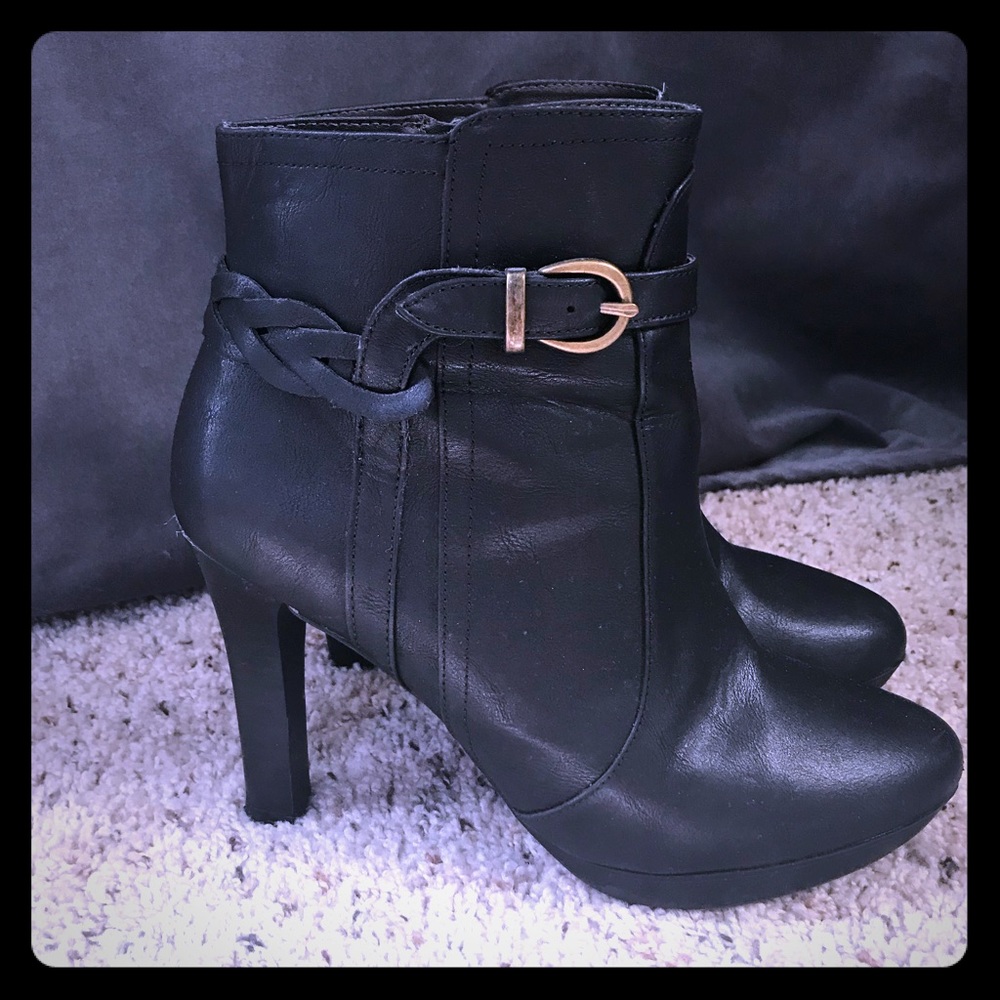 Banana Republic- Black leather boots. Size 8